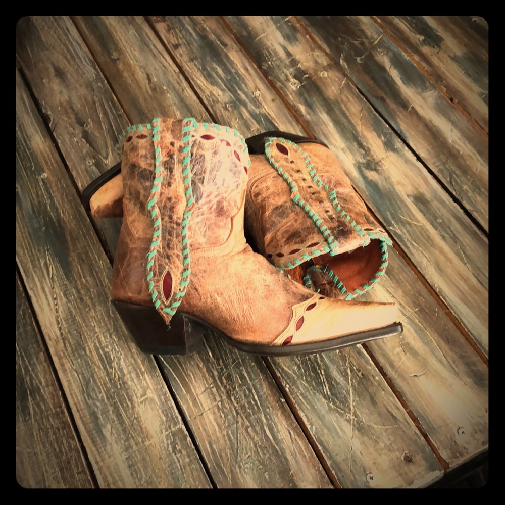 Dan Post ankle western cowboy booties size 7